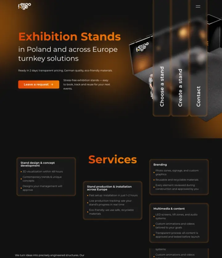 Projekt strony internetowej B2B Expoforge