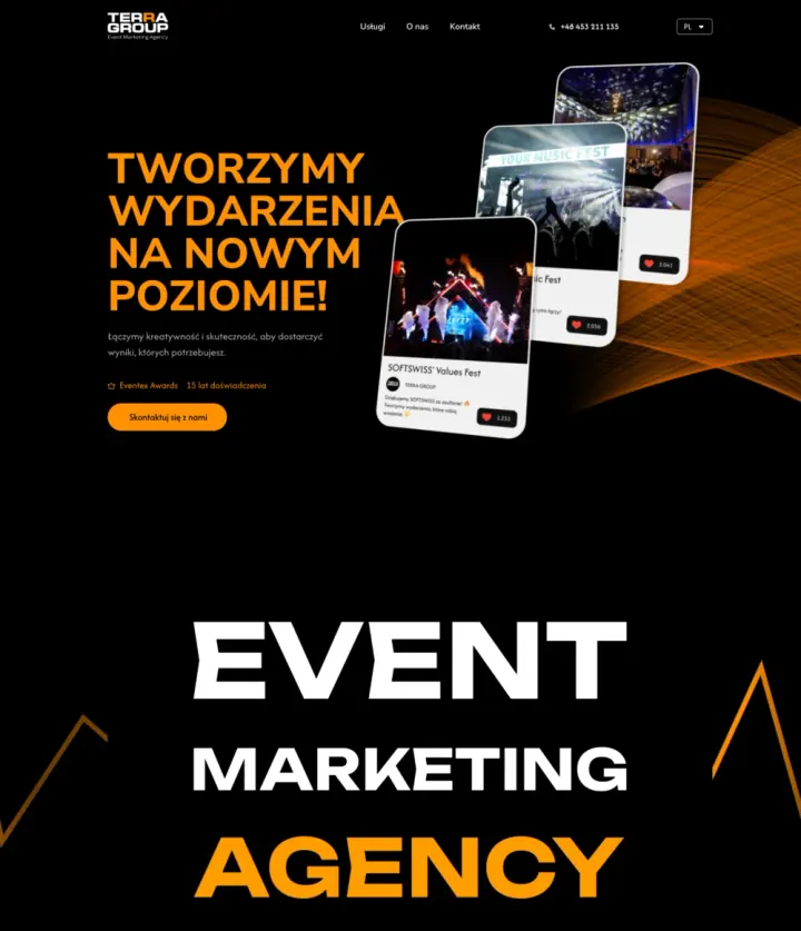 Projekt strony agencji eventowej Terra Group