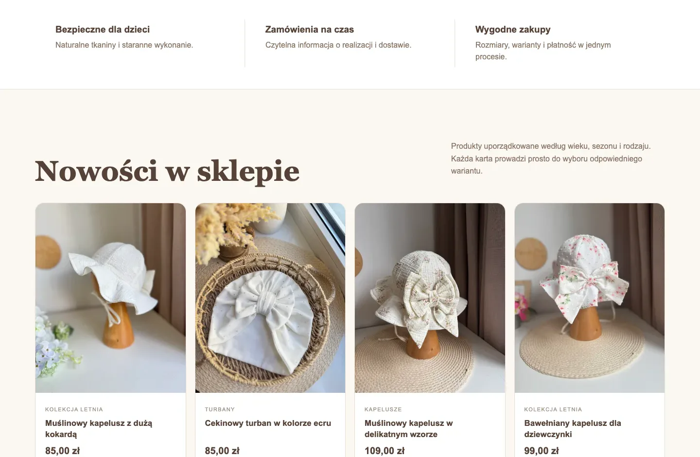 Katalog produktów w sklepie internetowym z odzieżą dziecięcą Family Style
